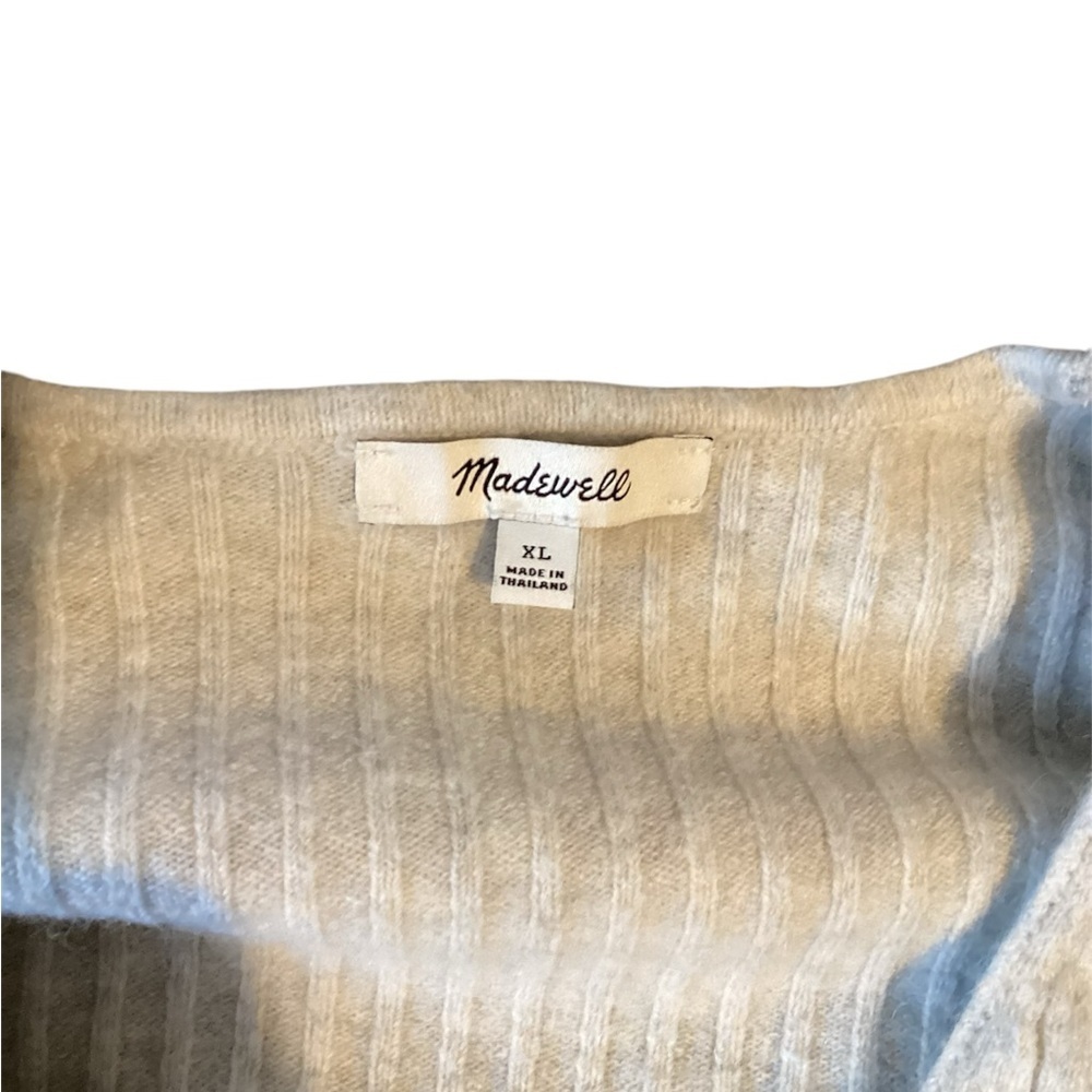 #111 Madewell Soft Ribbed Pullover Cardigan in Light Cream size XL in women’s